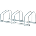HOMCOM 3-Bike Bicycle Floor Parking Rack Cycling Storage Stand Ground Mount Garage Organizer for Indoor and Outdoor Use Silver