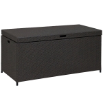 Outsunny Outdoor Storage Box with 118 Gallon Storage, Plastic Top Lid, Handles for Cushions, Pool Essentials, Garden Tools, Grey