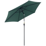 Outsunny 8.5FT Patio Umbrella, Round Garden Parasol with 6 Ribs, Market Sunshade Tilt Canopy w/ Crank Handle for Outdoor, Green
