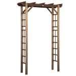 Outsunny 85" Wooden Outdoor Garden Arbour, Garden Arch Trellis for Climbing Vines  for Wedding and Ceremony - Carbonized