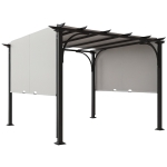 Outsunny 10' x 10' Patio Pergola with Weather-Resistant Steel Frame, Backyard Sun Shade Canopy Cover Shelter for Porch Party, Garden, Grill Gazebo, White