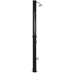 Outsunny 7.3FT 5.3 Gallon Solar Heated Shower, 2-Section Outdoor Shower with Shower Head, Foot Shower, Temperature Display for Backyard, Poolside, Spa, Beach, Black
