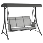 Outsunny 3 Person Outdoor Porch Swing Chair with Adjustable Canopy, Mixed Grey