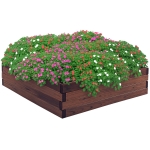 Outsunny Garden Raised Bed Wooden Planter Box Outdoor Grow Containers For Outdoor Patio Plant Flower Vegetable