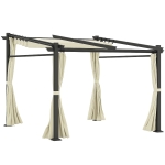 Outsunny Metal Pergola with Sliding Roof Canopy, Retractable Pergola Canopy, 10' x 10', Beige