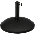 Outsunny 20" 55 lbs Round Cement Umbrella Base Stand Market Parasol Holder with Tightening Knob & Easy Setup, for Φ1.3", Φ1.5", Φ1.9" Pole, for Lawn, Deck, Backyard, Garden, Black