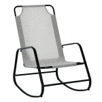 Outsunny Garden Rocking Chair, Outdoor Indoor Sling Fabric Rocker for Patio, Balcony, Porch, Grey