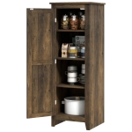 HOMCOM 48" Farmhouse Kitchen Pantry Storage Cabinet with Barn Door, Kitchen Pantry Cabinet with Adjustable Shelves, Brown