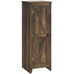HOMCOM 48" Farmhouse Kitchen Pantry Storage Cabinet with Barn Door, Kitchen Pantry Cabinet with Adjustable Shelves, Brown