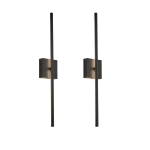 2-Pack Remote Controlled LED Wall Sconce with Matte Finish, Easy Installation, Minimalist Indoor Light Fixtures, 28.5" L x 4" W x 2.5" H, Black