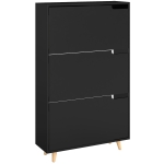 HOMCOM Slim Shoe Storage Cabinet with 3 Flip Drawers and Adjustable Shelves, Shoe Cabinet for 18-24 Pairs, Black