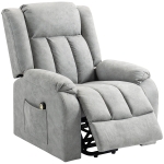 HOMCOM Lift Chair for Seniors, Microfibre Upholstered Electric Recliner Chair with Remote, Quick Assembly, Light Grey