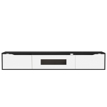High-Gloss TV Stand with Customizable LED Lighting and Versatile Mounting Options, Modern Design, 71" L x 12" W x 12" H, Black+White