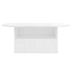 Cloud Coffee Table with Drawer and Open Storage, Particle Board, Cloud Coffee Table with Functional Design, 39.5" L x 23.5" W x 15" H, White