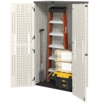 Outsunny 368 Gallon Outdoor Storage Cabinet with Openable Top and Lockable Doors for Lawnmower, Trash Can, Patio Accessories