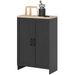 HOMCOM Modern Storage Cabinet with Doors and Adjustable Shelf for Kitchen, Living room, 23.6" x 11.8" x 35.4", Black