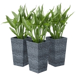 Outsunny Set of 3 Tall Plant Stand, Outdoor & Indoor Flower Pot Set for Front Door, Entryway, Patio and Deck, Mixed Grey