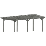 Outsunny 12' x 20' Outdoor Pergola, Wood Gazebo Grape Trellis with Stable Structure for Climbing Plant Support, Gray