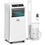 HOMCOM 10000 BTU Portable Air Conditioner for Rooms Up to 441 Sq. Ft., 3-in-1 AC Unit with Cooling Fan, Dehumidifier, Sleep Mode, Remote Control, 24H Timer, Window Installation Kit, White
