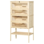PawHut 5-Tier Wooden Hamster Cage Mice Habitat Rat Habitat with Openable Top, Front Door and Storage Shelf