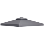 Outsunny Gazebo Replacement Canopy for Model 01 -0153, 2-Tier Top Cover for 10' x 10' Gazebo, Charcoal (TOP ONLY)