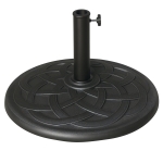 Outsunny 42 lbs Resin Round Market Umbrella Base Holder 22" Decorative Parasol Stand for Patio, Outdoor, Backyard, Bronze