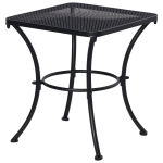 Outsunny Square Outdoor Side Table, Metal Outdoor Patio Table, Garden Coffee Side Bistro Tables with Mesh Grid Top for Balcony, Porch, Backyard, 17.7" x 17.7" x 19.7", Black