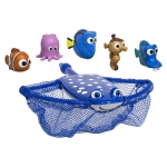Pool and Bath Toys for Kids Ages 5+, Disney Finding Dory Mr. Ray's Dive and Catch Game, Includes Net and 5 Dive Characters, Blue+Orange