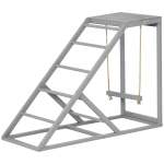 PawHut Chicken Activity Play for Healthy & Happy Animals, Swing Set with Chicken Perches & Hen Ladder, Chicken Coop Toy, Gray