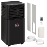 HOMCOM 8000 BTU Portable Air Conditioner with Dehumidifier, Cooling Fan, Sleep, Remote, 24H Timer, Auto Off, Black