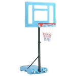 Soozier Poolside Basketball Hoop Stand, 36.5"-48.5" Height Adjustable Portable Hoop System Goal Stand, w/ Clear Backboard & Fillable Base for Adults & Teens, Blue