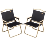 Outsunny Set of 2 Camping Chair, Lightweight Folding Chair, Portable Armchairs, Excellent for Festivals, Fishing, Beach and Hiking, Black