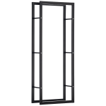 HOMCOM Firewood Rack Outdoor, Log Holder Fireplace Storage Rack with Handles and 220 lbs. Weight Capacity, 23.6" x 9.8" x 59.1", Black