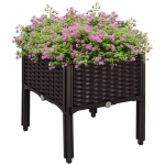 Outsunny 1 Piece Raised Garden Bed PP Raised Flower Bed Vegetable Herb Grow Box Stand Brown