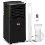 HOMCOM 10000 BTU Portable Air Conditioner with Dehumidifier, Cooling Fan, Sleep, Remote, 24H Timer, Auto Off, Black