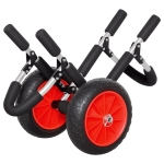 Outsunny Stand-Up Paddleboard Dolly, Aluminum Surfboard Trolley, Foldable Rolling Cart for SUPs Boat Canoe Carrier Float Mat, Jon Boat Easy Transport Cart