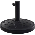 Outsunny 29 lbs Resin Round Patio Umbrella Stand Base Coated Pole Market Garden Umbrella Holder Parasol Holder Black