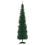 HOMCOM 7' Artificial Pencil Christmas Tree, Slim Xmas Tree with 499 Realistic Branch Tips and Plastic Stand, Green
