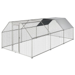 PawHut Large Chicken Coop Metal Chicken Run with Waterproof and Anti-UV Cover, Flat Shaped Walk-in Fence Cage Hen House for Outdoor and Yard Farm Use, 1.3" Tube Diameter, 9' x 18.5' x 6.5'