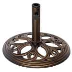 Outsunny 25lbs Cast Iron Round Patio Umbrella Base Stand, Umbrella Holder for Outdoor, Patio, Garden, Deck and Beach, Fit Dia. 1.5", 2" Pole, Bronze