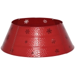 HOMCOM Christmas Tree Collar, Steel Tree Ring Skirt, Home Xmas Decoration for Christmas Tree, 26" x 26" x 9", Red