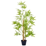 Outsunny Artificial Bamboo Tree, 4ft Fake Tree with Realistic Leaf and Natural Trunk, Decorative Plant in Nursery