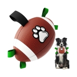 Dog Soccer Ball with Durable Water-Resistant Design, Interactive Tug-of-War Toy for Small and Medium Dogs, 8" L x 5" W x 5" H, Brown