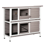 PawHut Indoor/Outdoor Rabbit Hutch, Quick Feeding
