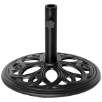 Outsunny 25lbs Cast Iron Round Patio Umbrella Base Stand, Umbrella Holder for Outdoor, Patio, Garden, Deck and Beach, Fit Dia. 1.5", 2" Pole, Black
