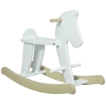 Qaba Wooden Rocking Horse Toddler Baby Ride-on Toys for Kids 1-3 Years with Classic Design & Solid Workmanship, White