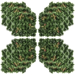 Outsunny 12PCs Grass Wall Panels, 20" x 20" Artificial Grass Wall Decor, Greenery Backdrop Panels Wall for Outdoor, Indoor, Garden, Fence, Backyard, Green and Red