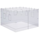 Outsunny Pop up Canopy Walls, Universal Replacement Netting, Set of 4 Mesh Screen Sidewalls, Patio Netting with 6 Service Windows and 1 Door for 10' x 10' Canopy Tent, White