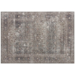 HOMCOM Machine Washable Area Rug 4x6, Non-Slip Traditional Floor Cover Foldable Carpet for Living Room, Bedroom, Mixed-Brown