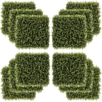 Outsunny 12PCs Grass Wall Panels, 20" x 20" Artificial Grass Wall Decor, Greenery Backdrop Panels Wall for Outdoor, Indoor, Garden, Fence, Backyard, Green